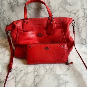 Coach hand and sling bag with matching wallet
